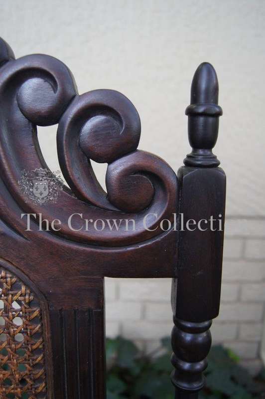 A Pair of Cape Stinkwood Occasional High Back Arm Chairs in Rattan in the Victorian Style