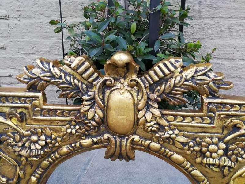 Large Carved Wooden Mirror Hand Gilded in Gold Leaf
