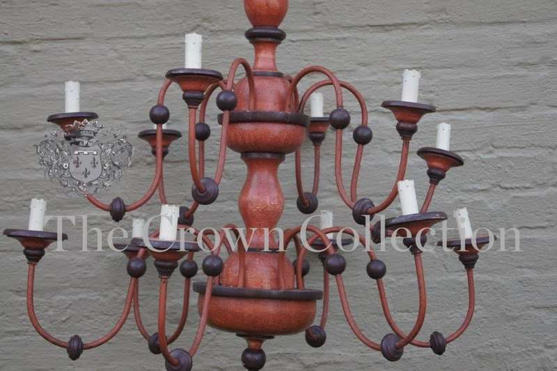 12 Arm Wooden Chandelier