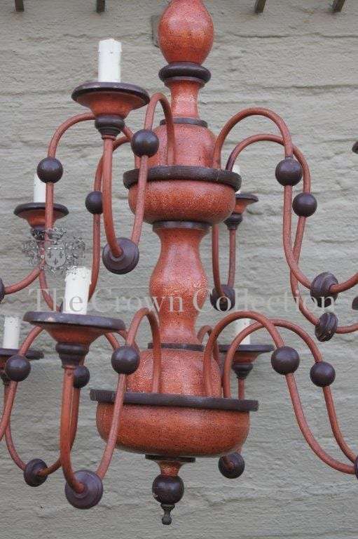 12 Arm Wooden Chandelier