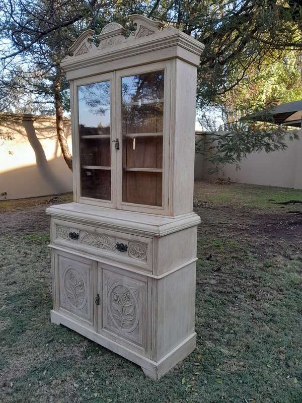 Edwardian Oak Escretoire Bookcase