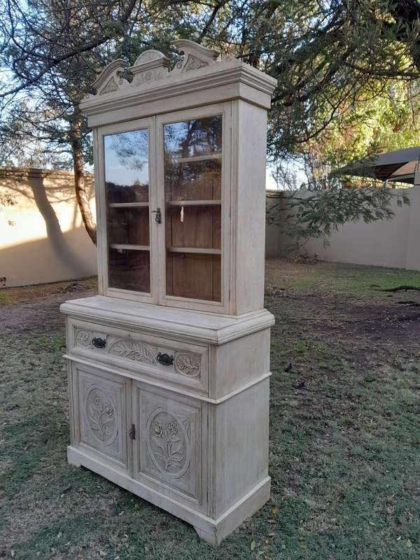 Edwardian Oak Escretoire Bookcase