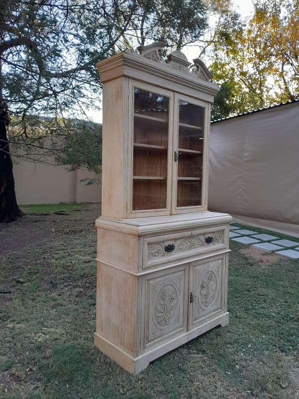 Edwardian Oak Escretoire Bookcase