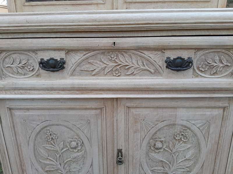 Edwardian Oak Escretoire Bookcase