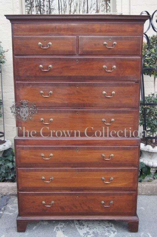 A Late 18th Century Sheraton Period George III Plum Pudding Mahogany & Satinwood Strung Chest On ...