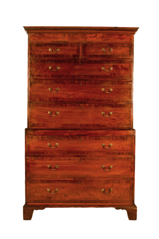 Fine Late 18th Century Sheraton Period George III Plum Pudding Mahogany & Satinwood Strung Chest ...