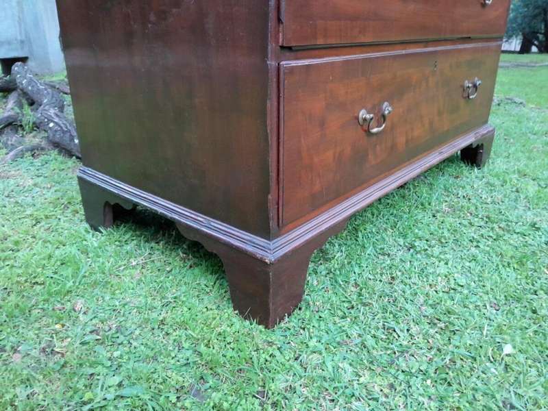A Late 18th Century Sheraton Period George III Plum Pudding Mahogany & Satinwood Strung Chest On ...
