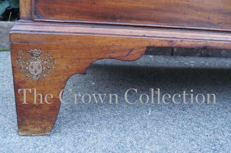 An 18th Century/ Circa 1770 George III Mahogany and Crossbanded Chest on Chest with Original Handles
