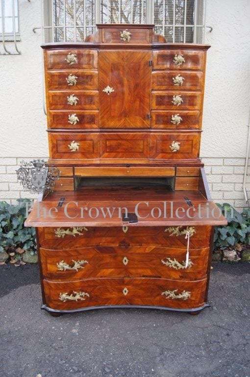 18th Century Lombardy Burr Walnut Secretaire Cabinet, circa 1760