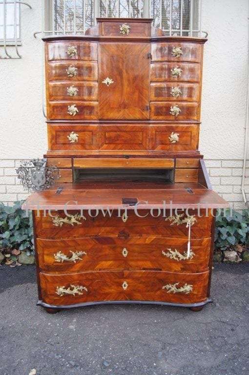 18th Century Lombardy Burr Walnut Secretaire Cabinet, circa 1760