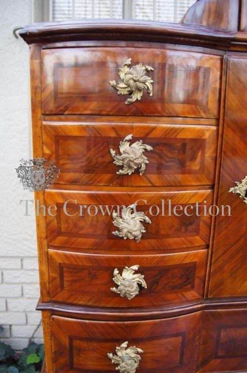 18th Century Lombardy Burr Walnut Secretaire Cabinet, circa 1760