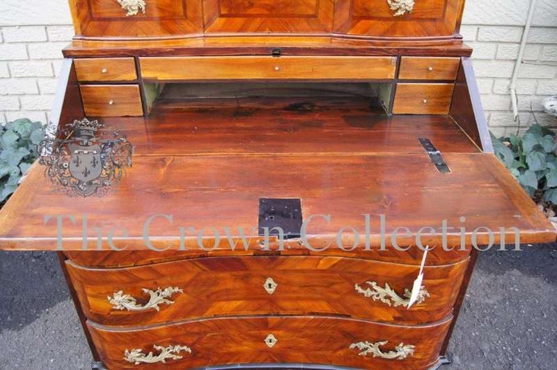 18th Century Lombardy Burr Walnut Secretaire Cabinet, circa 1760