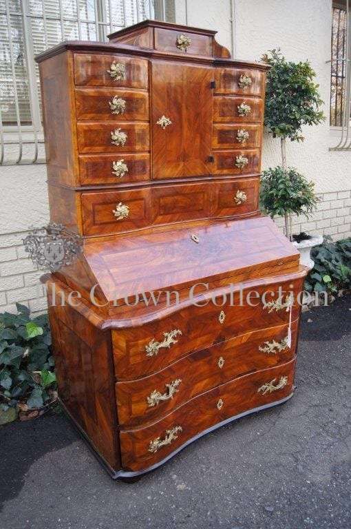 18th Century Lombardy Burr Walnut Secretaire Cabinet, circa 1760