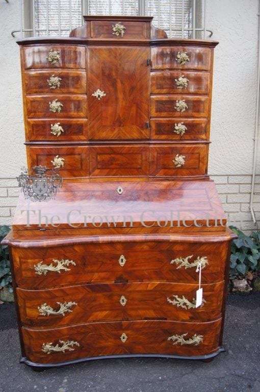 18th Century Lombardy Burr Walnut Secretaire Cabinet, circa 1760