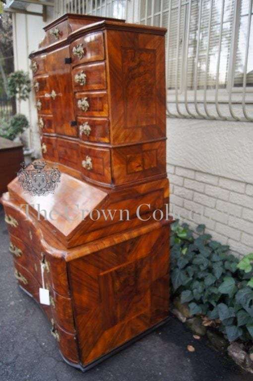 18th Century Lombardy Burr Walnut Secretaire Cabinet, circa 1760