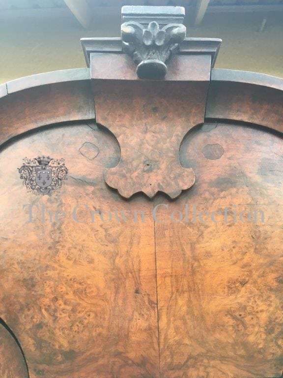 19th Century Burr Walnut Gabled Bombe Armoire in Rococo Taste, Dutch circa 1860