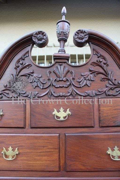 A 19th Century Carved Mahogany High-Boy Chest-on-stand