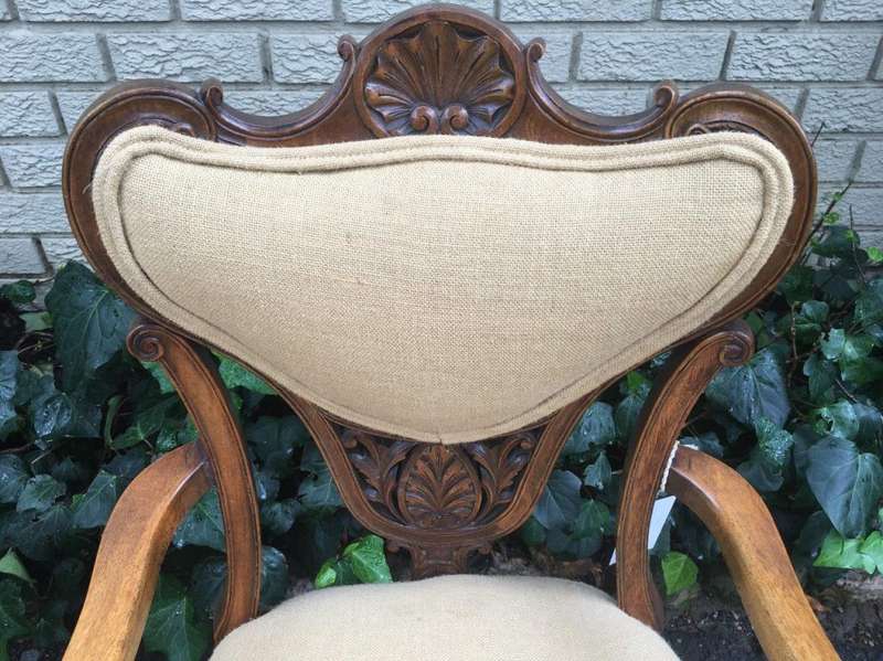Pair Late 19th Century Walnut Armchairs