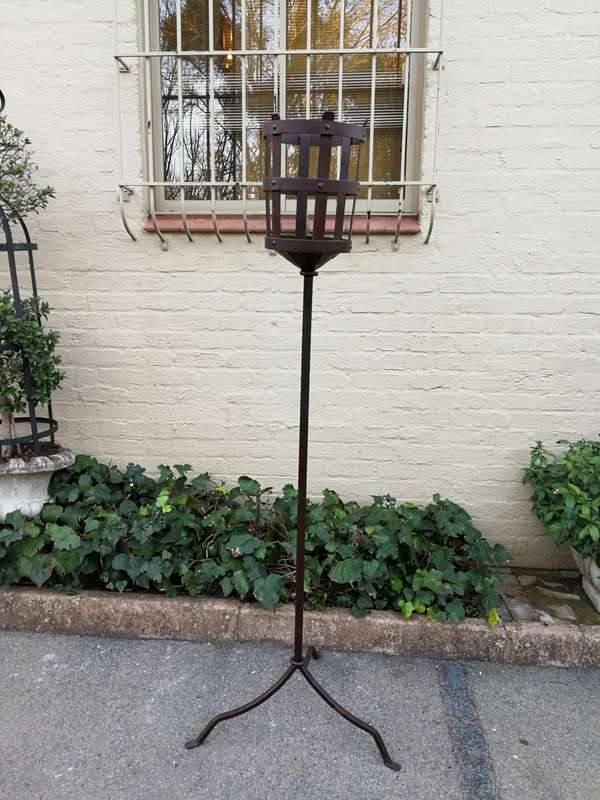 Pair Wrought Iron Torches