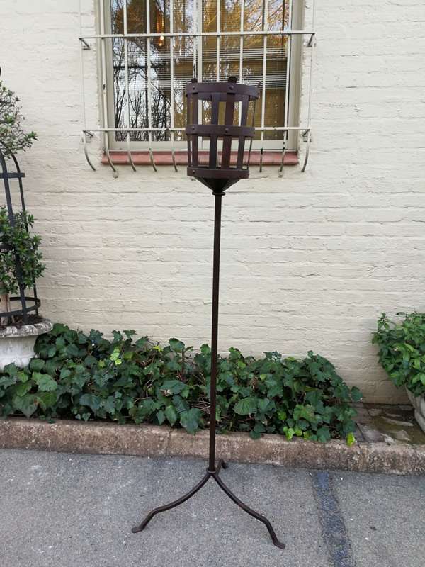 Pair Wrought Iron Torches
