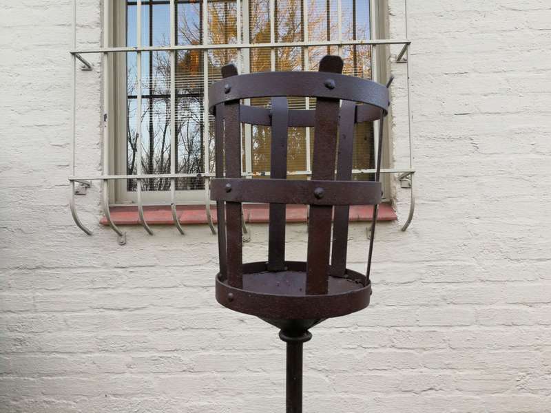 Pair Wrought Iron Torches