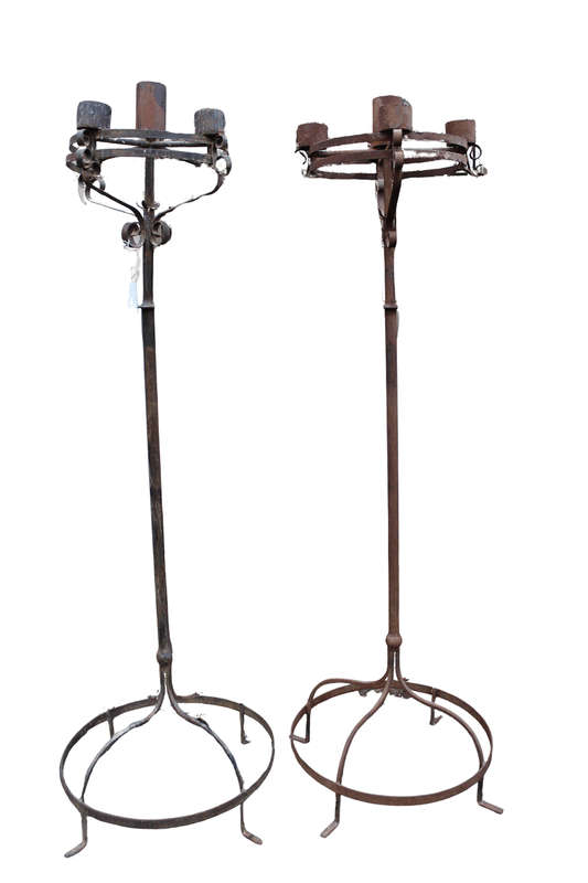 Pair Wrought Iron Candelabra