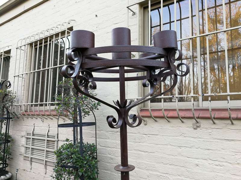 Pair Wrought Iron Candelabra