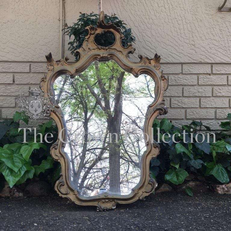 Mid 20th Century Rococo Style Gilt Mirror with Foliate and Scroll Motif