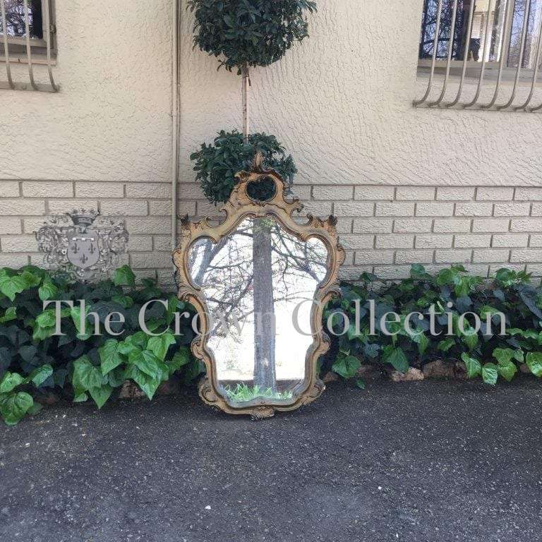 Mid 20th Century Rococo Style Gilt Mirror with Foliate and Scroll Motif