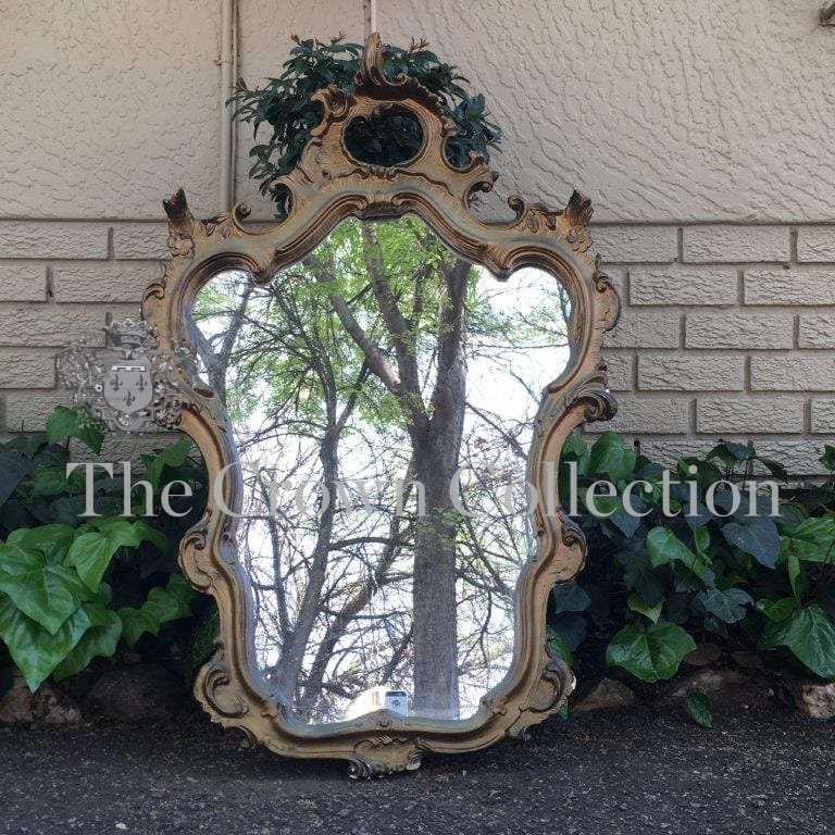 Mid 20th Century Rococo Style Gilt Mirror with Foliate and Scroll Motif