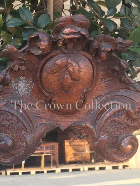 19th Century German Oak Mirror with Gilt Painted Strip