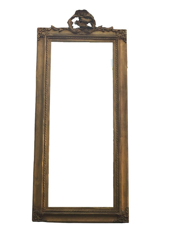 Gilt Framed Rectangular Mirror with Bevelled Plate