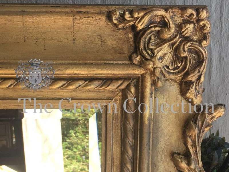 Gilt Framed Rectangular Mirror with Bevelled Plate
