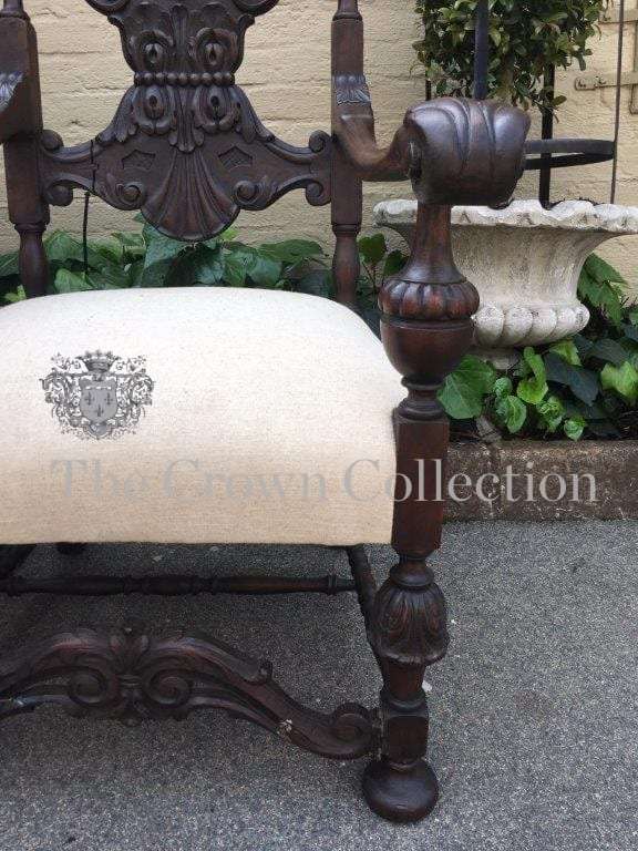 A Fine Pair Of  19th Century / Circa 1870  Heavily Carved And Oversized  Flemish Throne Chairs Up...