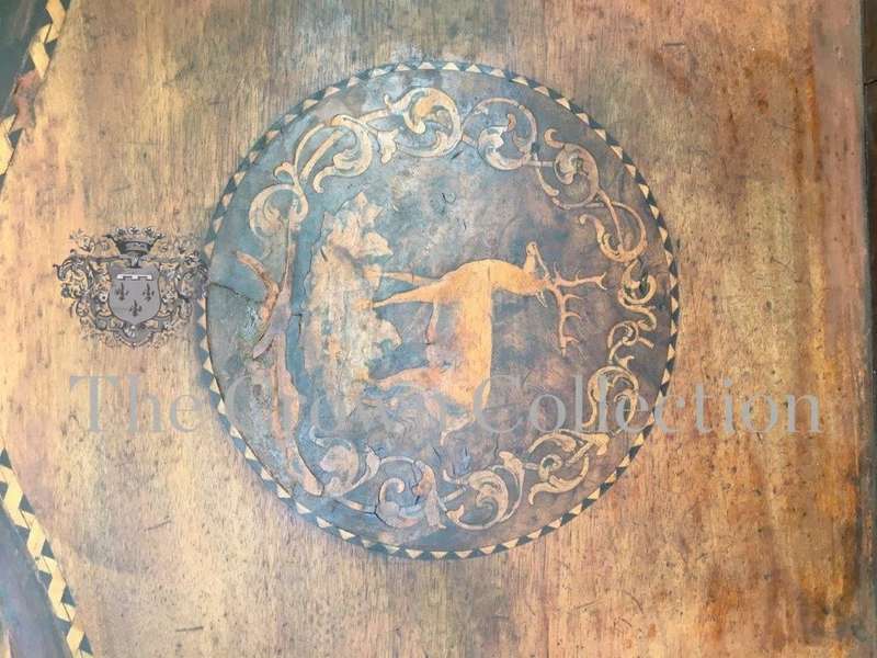 19th Century Swiss Fruitwood & Inlaid Carved Chair