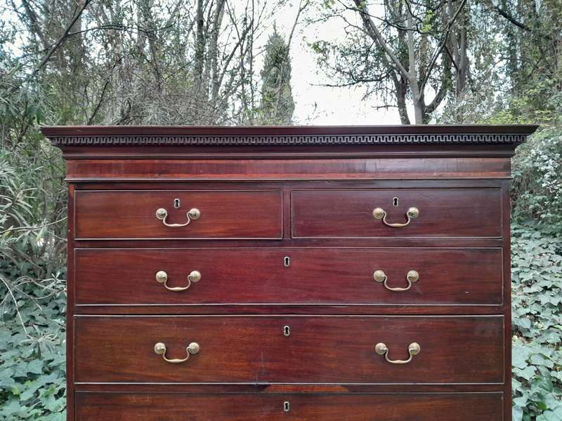 A George III Style Mahogany Chest on Chest on Bracket Feet