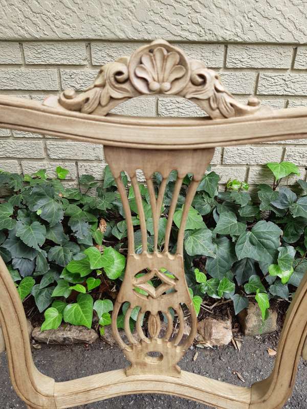 Set of 6 Bleached Antique W. Whitley London Dining Chairs (2 Arch chairs and 4 Dining Chairs)