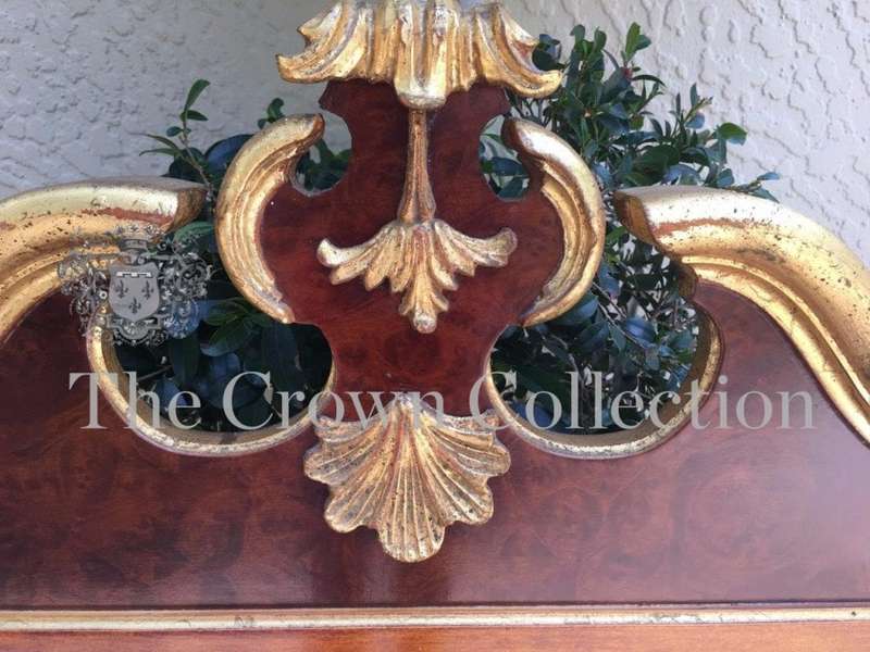 Georgian Style Mahogany & Gilded Mirror with Swan Neck & Pediment