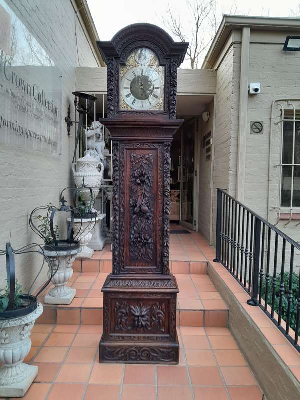 An Antique Heavily Carved Highly Decorative Longcase / Grandfather