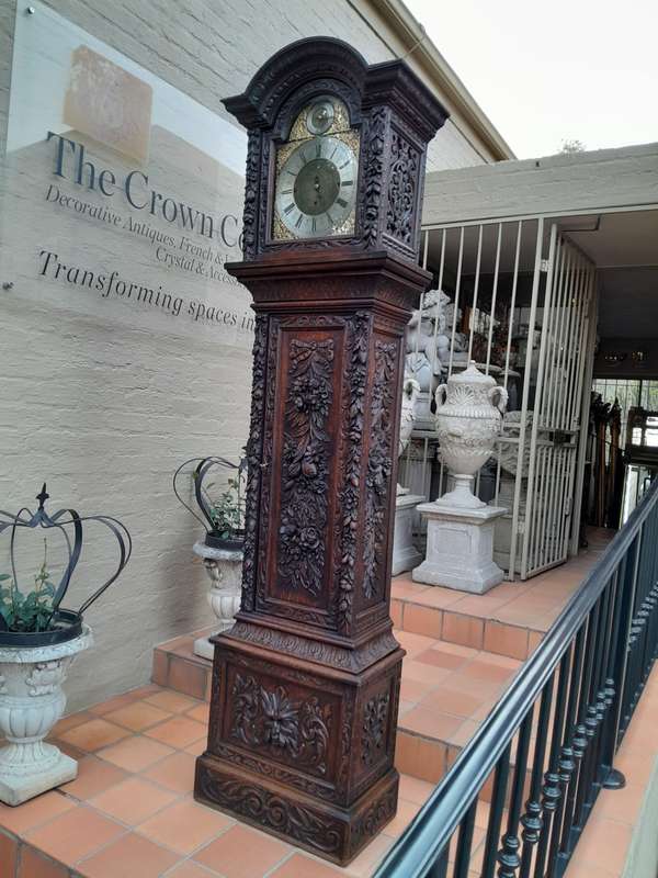 An Antique Heavily Carved Highly Decorative Longcase / Grandfather