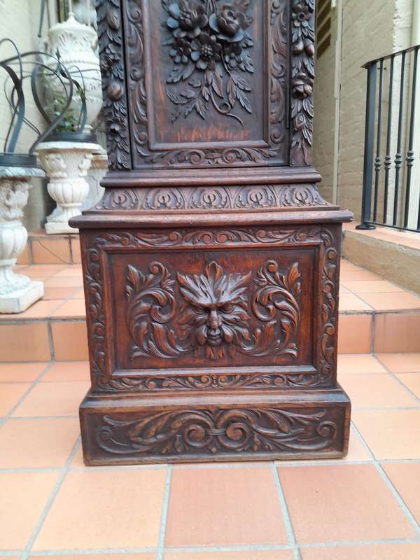 An Antique Heavily Carved Highly Decorative Longcase / Grandfather