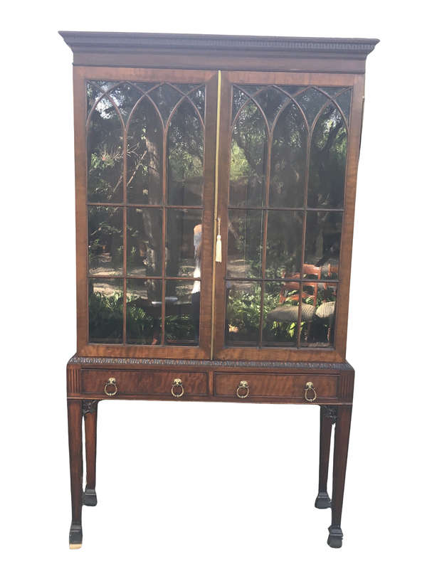 19th Century Mahogany Display Library Bookcase with Astral Glazed Doors