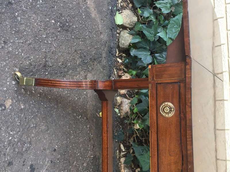 Regency Mahogany Sofa Table with Drop Sides and Original Brass Cap Castors, circa 1815