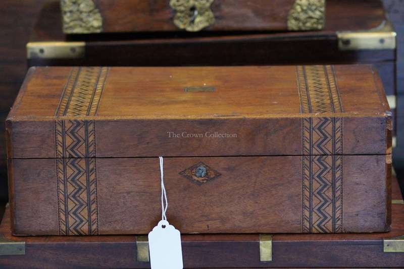 Antique 19Th Century Tunbridge Writing Slope/Box ND