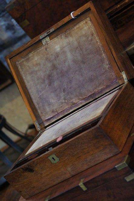 Antique 1800 Inkwell Mahogany Writing Slope / Box