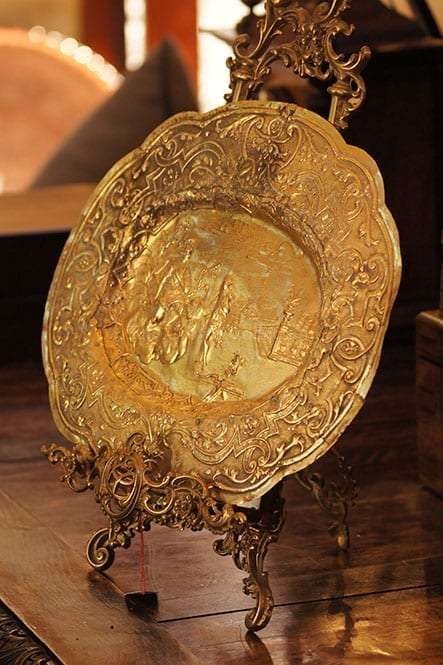 Ornate Antique Brass Tray (Excludes Easel)