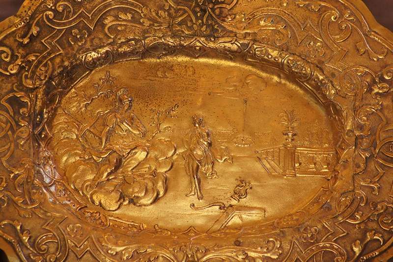 Ornate Antique Brass Tray (Excludes Easel)