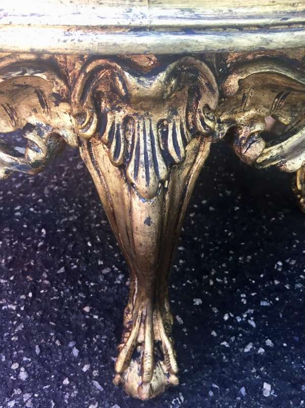 A 20th Century French Style Carved And Gilded Coffee / Side Table With Marble Top