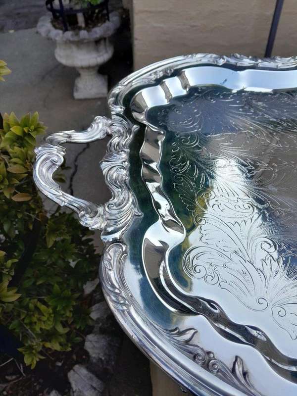 A 20th Century Exceptionally Large EPNS French Rococo Style Tray