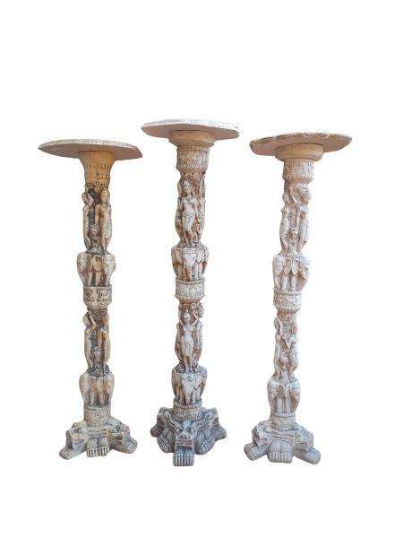 A Set of Three Columns / Candle Holders